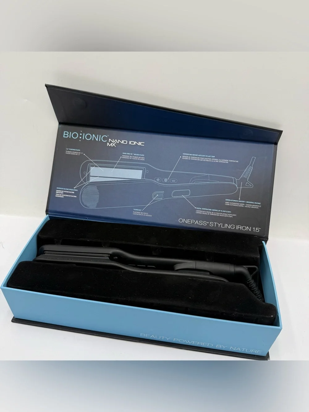 E7 AUTHENTIC Bio Ionic Onepass Nanoionic MX Flat Iron Straightener 1.5